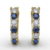 Fana Shared Prong Sapphire And Diamond Hoop Earrings