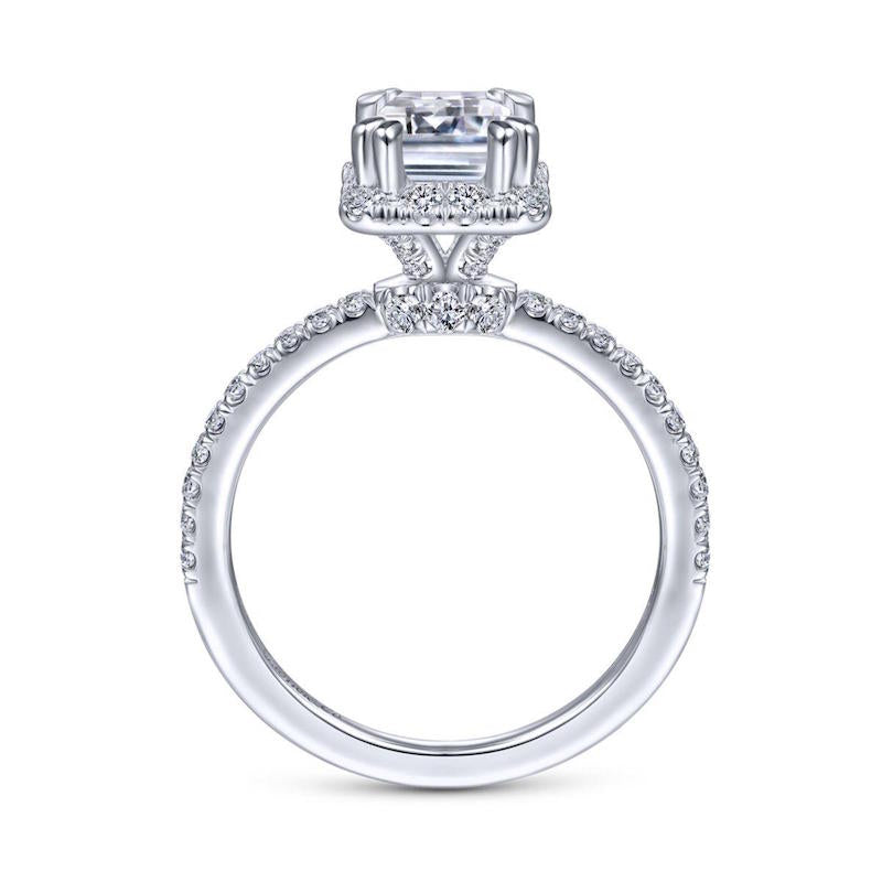 Gabriel & Co. 14k White Gold Contemporary Halo Engagement Ring