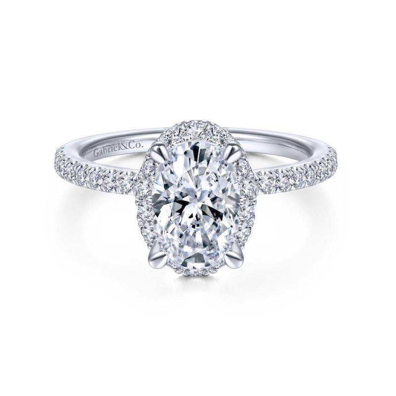 Gabriel & Co. 14k White Gold Contemporary Halo Engagement Ring