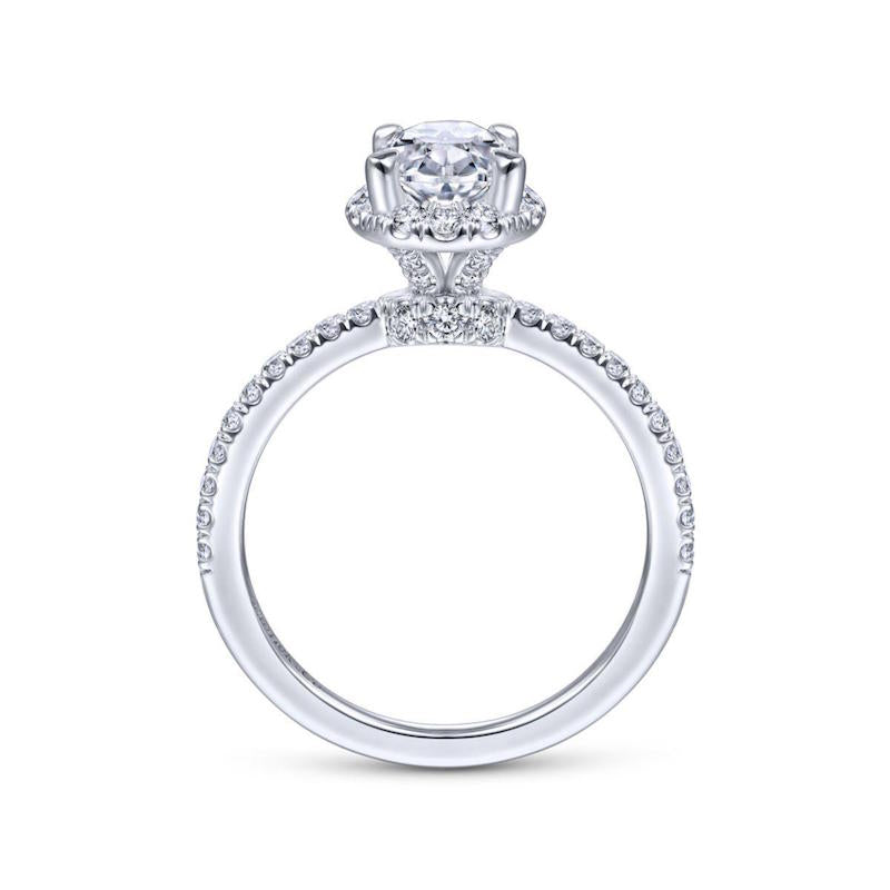 Gabriel & Co. 14k White Gold Contemporary Halo Engagement Ring