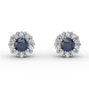 Fana Shared Prong Sapphire and Diamond Stud Earrings