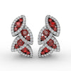Fana Glam Galore Ruby and Diamond Leaf Earrings