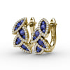 Fana Glam Galore Sapphire and Diamond Leaf Earrings