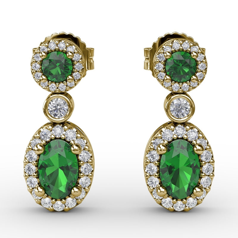 Fana Set the Scene Emerald and Diamond Dangle Earrings