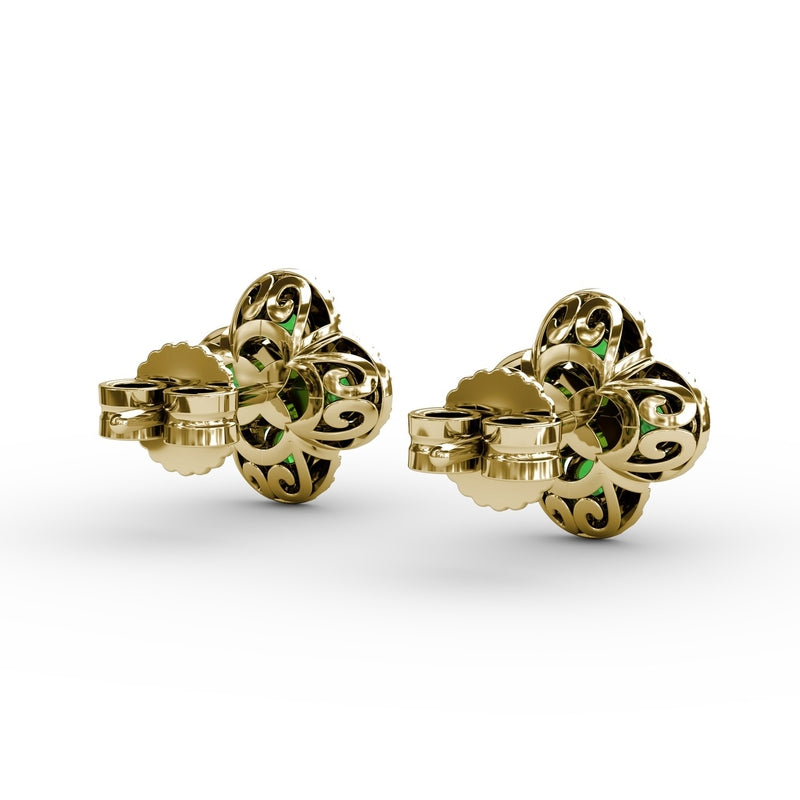 Fana Endless Bliss Emerald and Diamond Cluster Studs