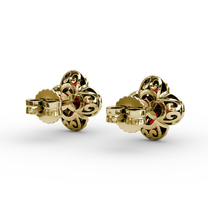 Fana Endless Bliss Ruby and Diamond Cluster Studs