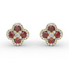 Fana Endless Bliss Ruby and Diamond Cluster Studs