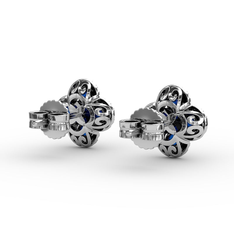 Fana Endless Bliss Sapphire and Diamond Cluster Studs