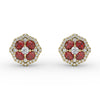 Fana Striking Ruby and Diamond Stud Earrings