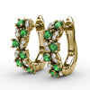 Fana Clustered Emerald and Diamond Earrings