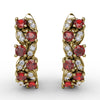 Fana Clustered Ruby and Diamond Earrings