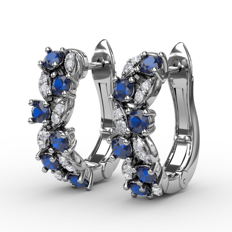 Fana Clustered Sapphire and Diamond Earrings