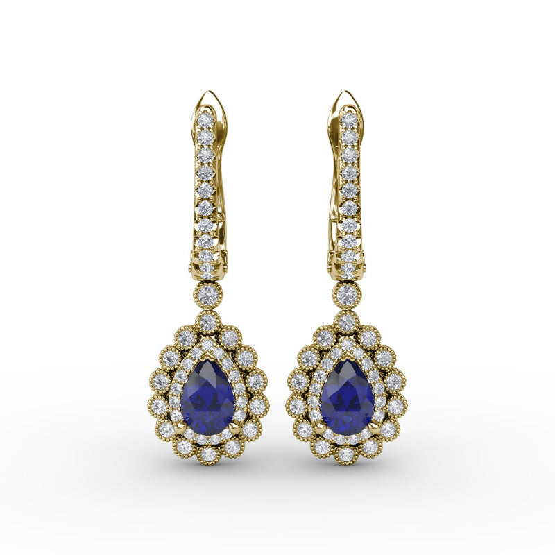 Fana Pear-Shaped Sapphire and Diamond Earrings