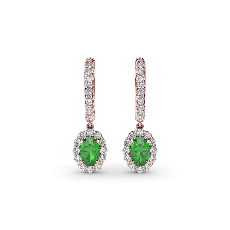 Fana Dazzling Emerald and Diamond Drop Earrings