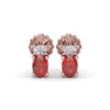 Fana Oval Ruby and Diamond Stud Earrings