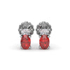 Fana Oval Ruby and Diamond Stud Earrings