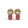 Fana Oval Ruby and Diamond Stud Earrings