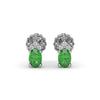 Fana Oval Emerald and Diamond Stud Earrings