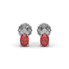 Fana Oval Ruby and Diamond Stud Earrings