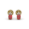 Fana Oval Ruby and Diamond Stud Earrings