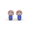 Fana Oval Sapphire and Diamond Stud Earrings