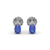 Fana Oval Sapphire and Diamond Stud Earrings