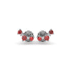 Fana Five Stone Ruby and Diamond Climber Earrings