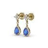 Fana Sapphire and Diamond Teardrop Dangle Earrings