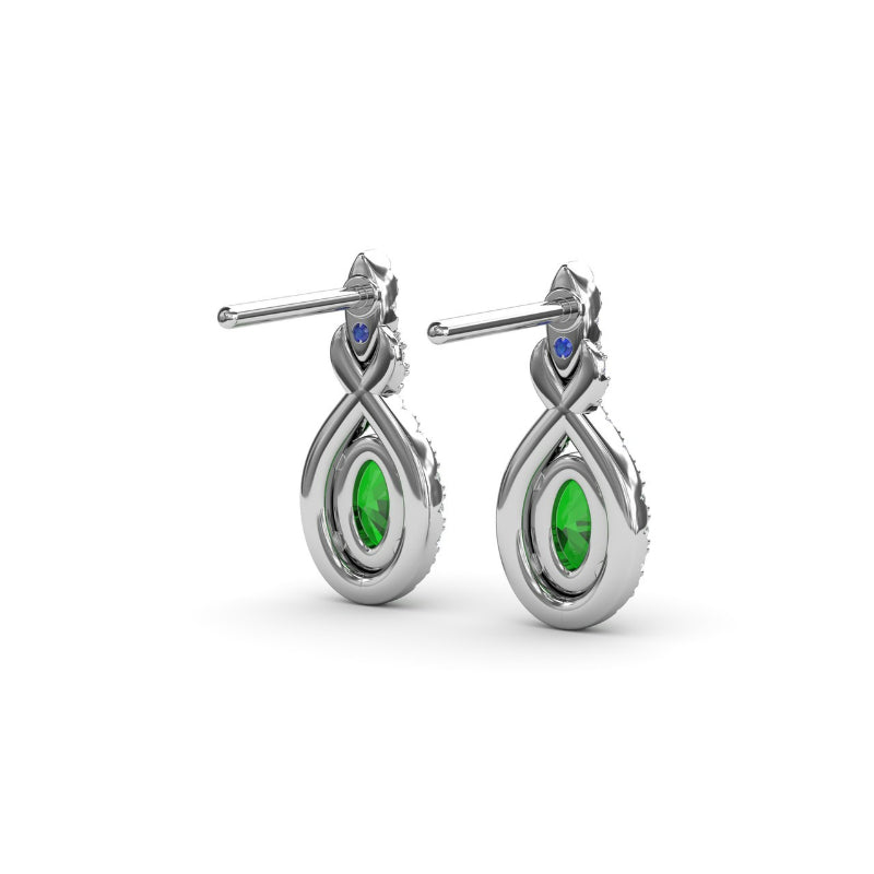 Fana Love Knot Emerald and Diamond Earrings