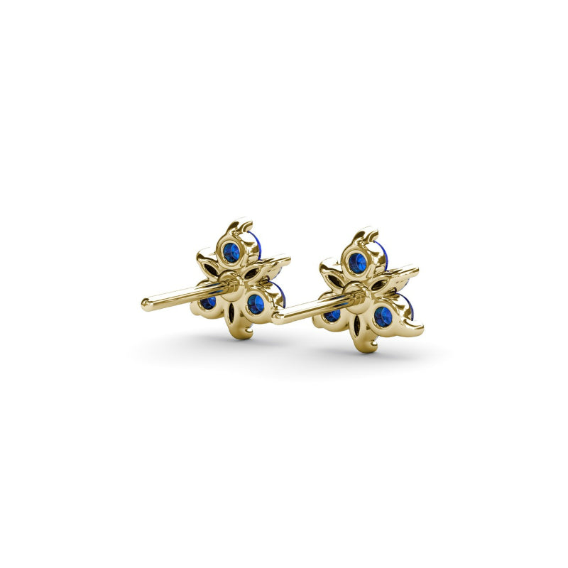 Fana Trio Stud Sapphire and Diamond Earrings