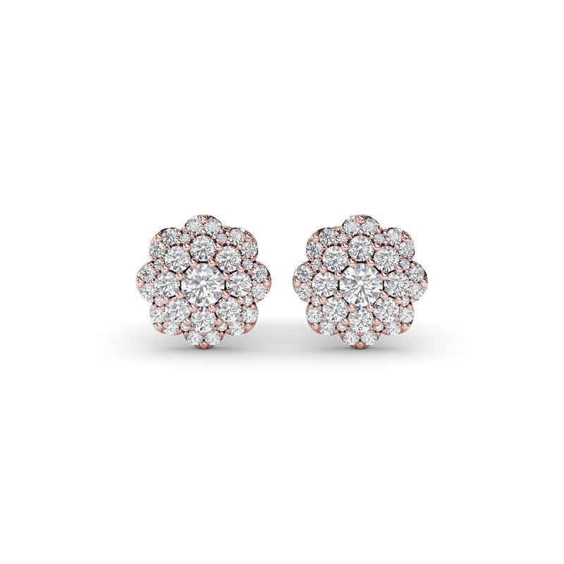 Fana Floral Diamond Stud Earrings