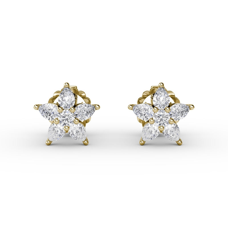 Fana Shine Bright Diamond Star Stud Earrings