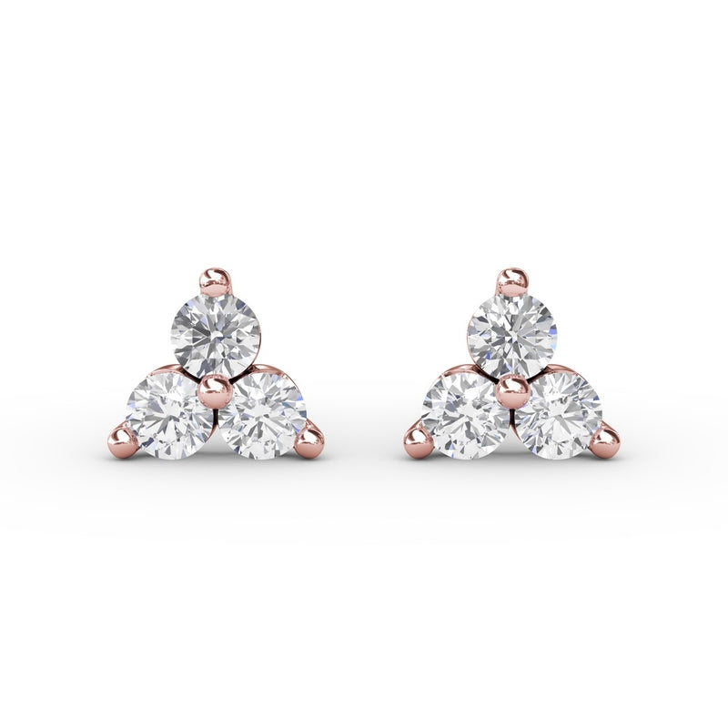 Fana Diamond Cluster Triangle Stud Earrings