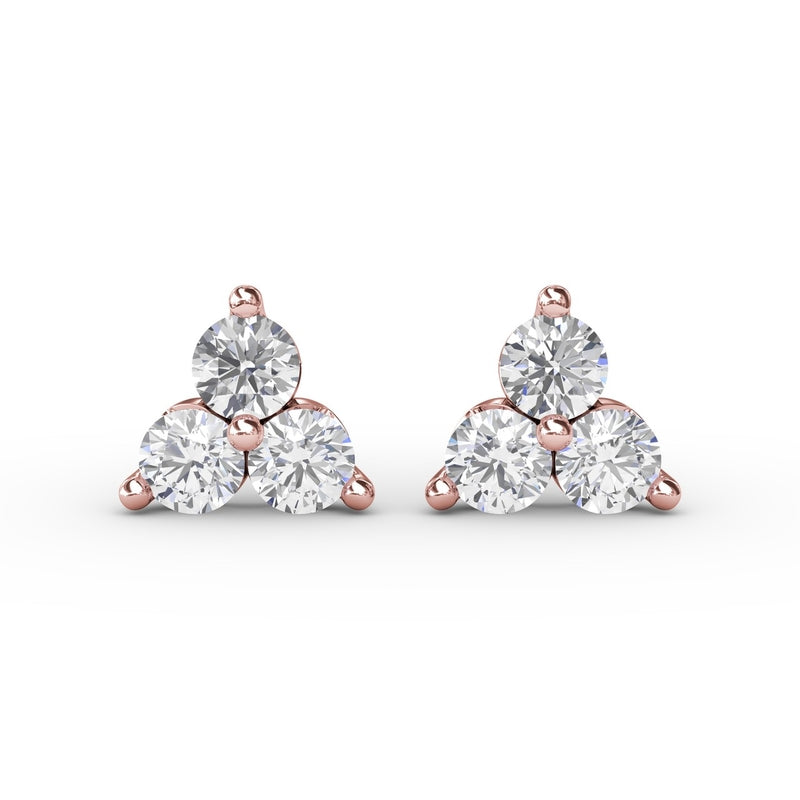 Fana Diamond Cluster Triangle Stud Earrings