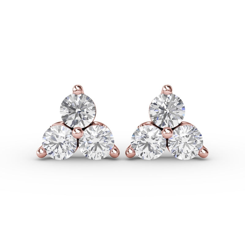 Fana Diamond Cluster Triangle Stud Earrings