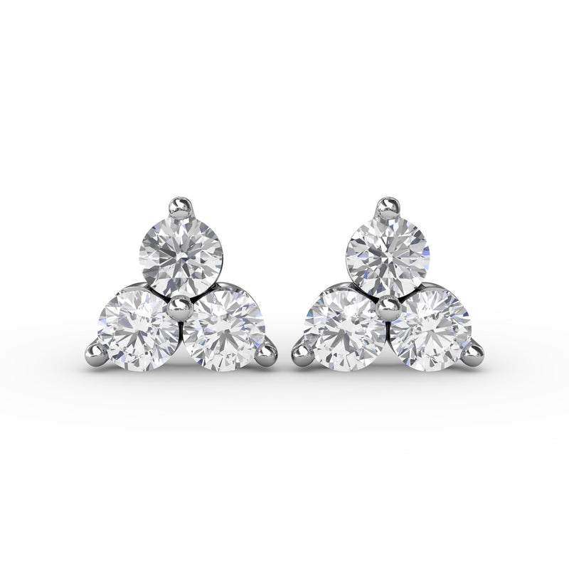 Fana Diamond Cluster Triangle Stud Earrings