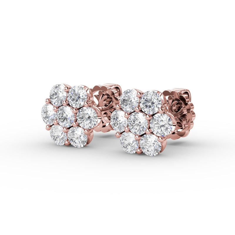 Fana Floral Diamond Stud Earrings