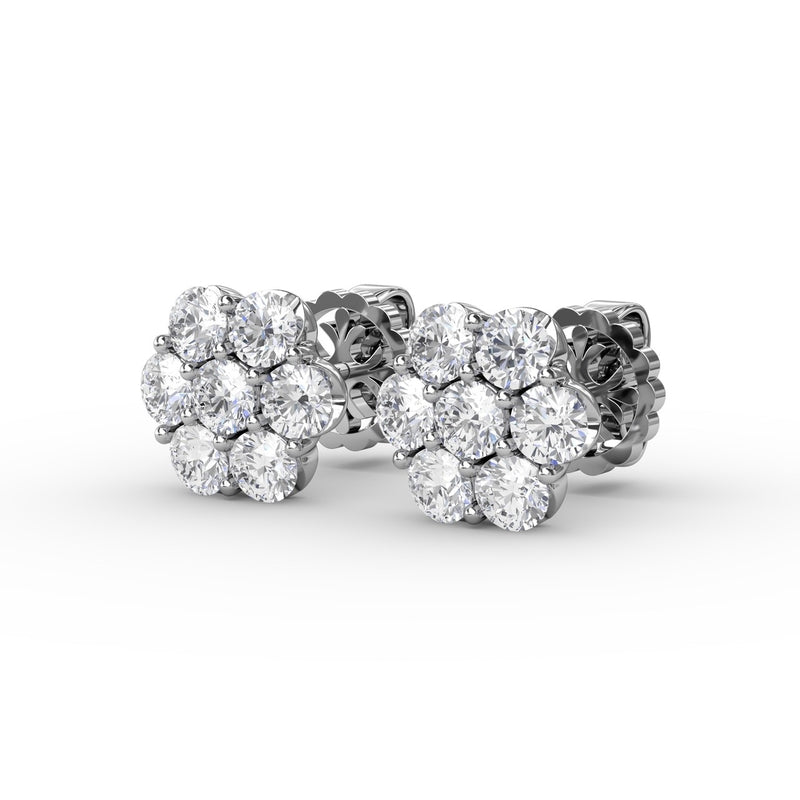 Fana Floral Diamond Stud Earrings