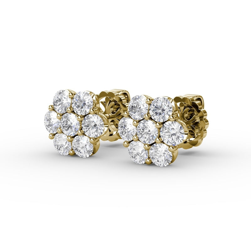 Fana Floral Diamond Stud Earrings