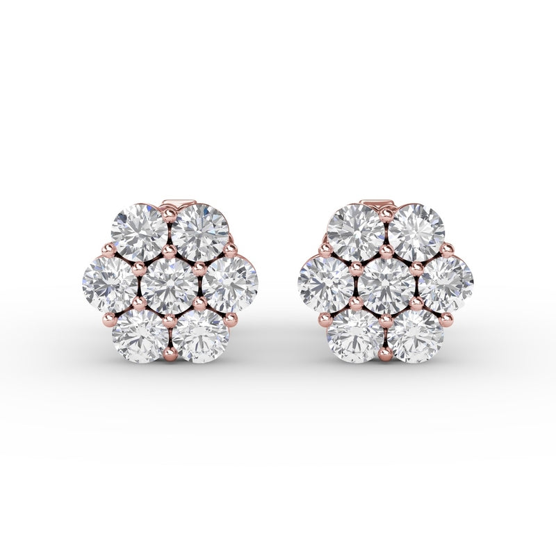 Fana Floral Diamond Stud Earrings