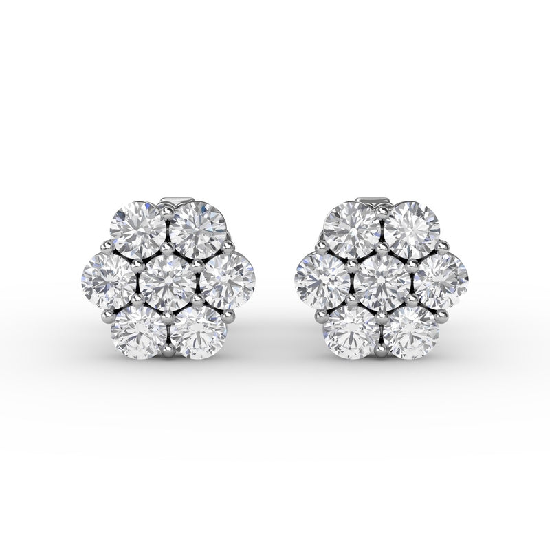 Fana Floral Diamond Stud Earrings