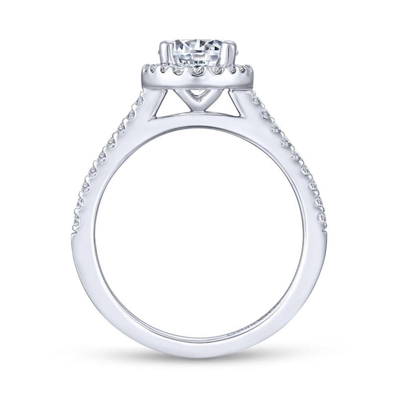 Gabriel & Co. 14k White Gold Contemporary Halo Engagement Ring