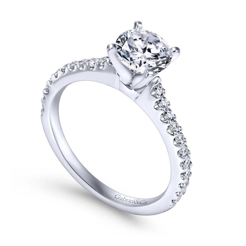 Gabriel & Co. 14k White Gold Contemporary Straight Engagement Ring