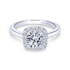 Gabriel & Co. 14k White Gold Contemporary Halo Engagement Ring