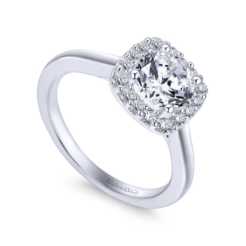 Gabriel & Co. 14k White Gold Contemporary Halo Engagement Ring