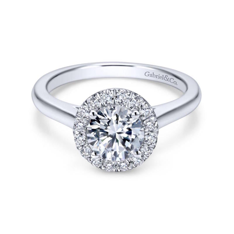 Gabriel & Co. 14k White Gold Contemporary Halo Engagement Ring