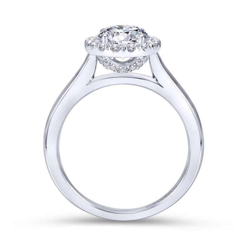 Gabriel & Co. 14k White Gold Contemporary Halo Engagement Ring