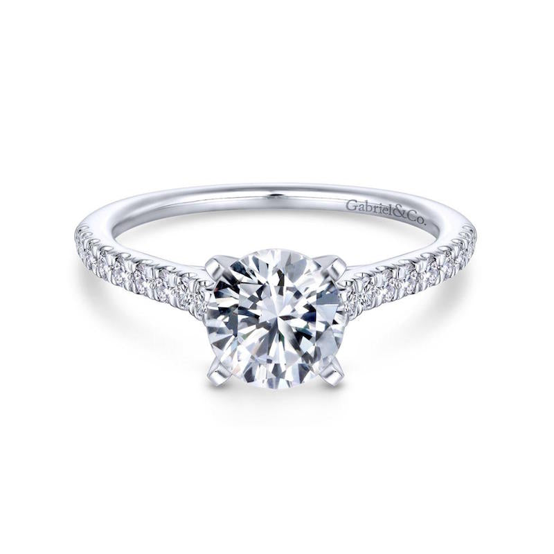 Gabriel & Co. 14k White Gold Contemporary Straight Engagement Ring