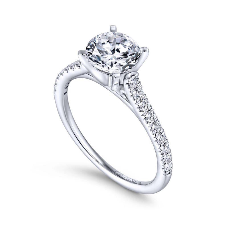 Gabriel & Co. 14k White Gold Contemporary Straight Engagement Ring