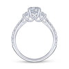 Gabriel & Co. 14k White Gold Contemporary 3 Stone Engagement Ring